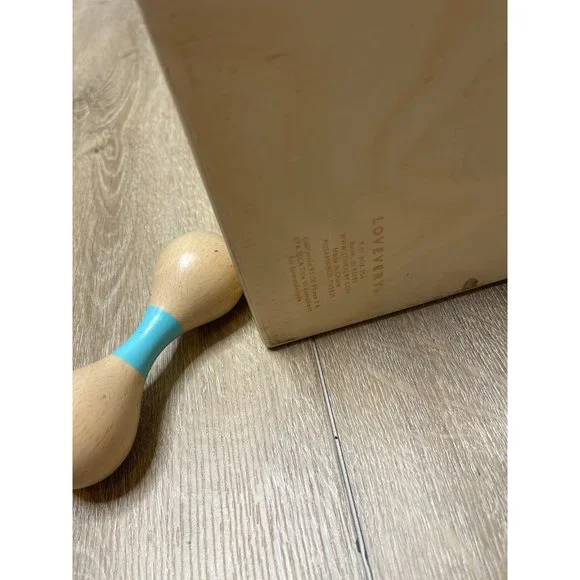 Lovevery Slide and Seek Ball Run tower and wooden rattle set - Picture 5 of 9